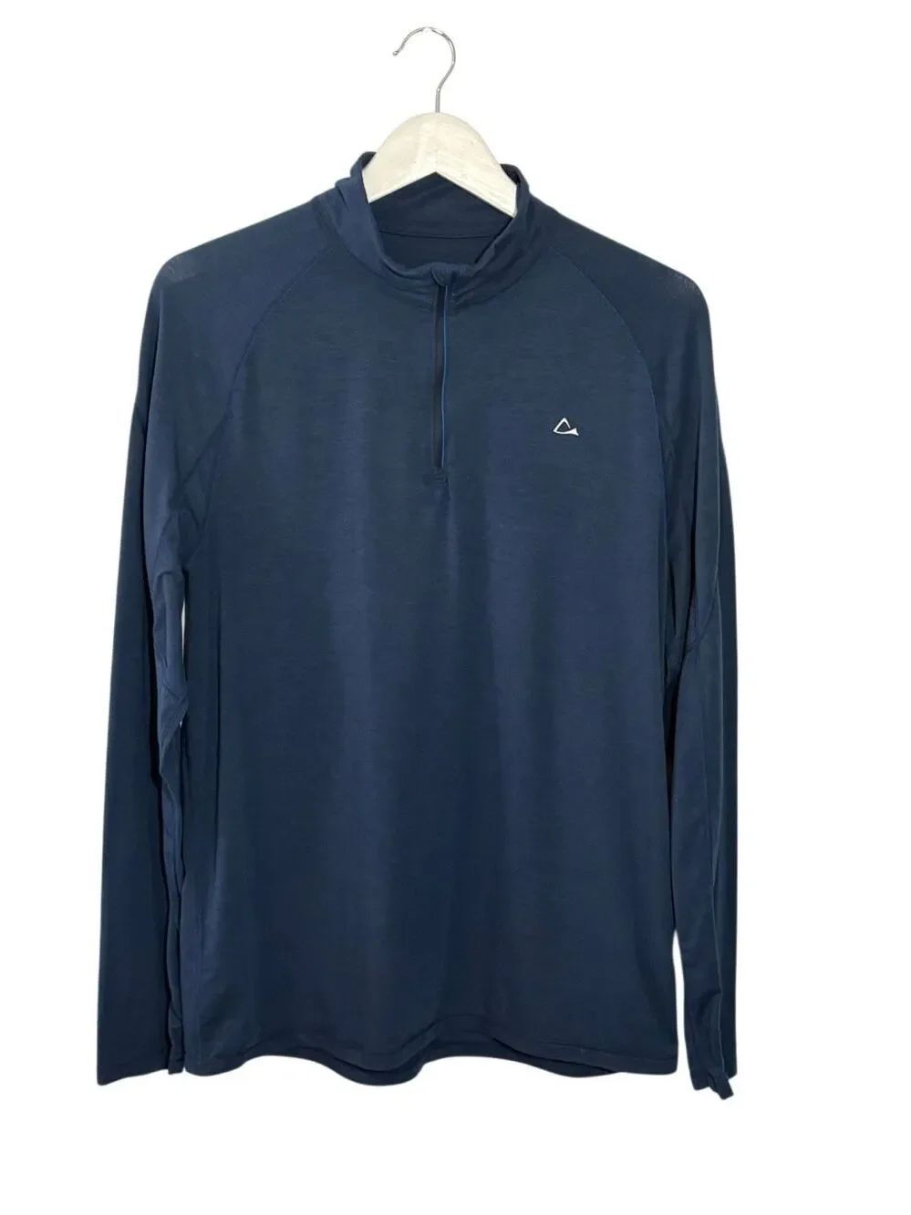 Paradox Merino Blend navy 1/4 zip pullover with quick-dry fabric - L